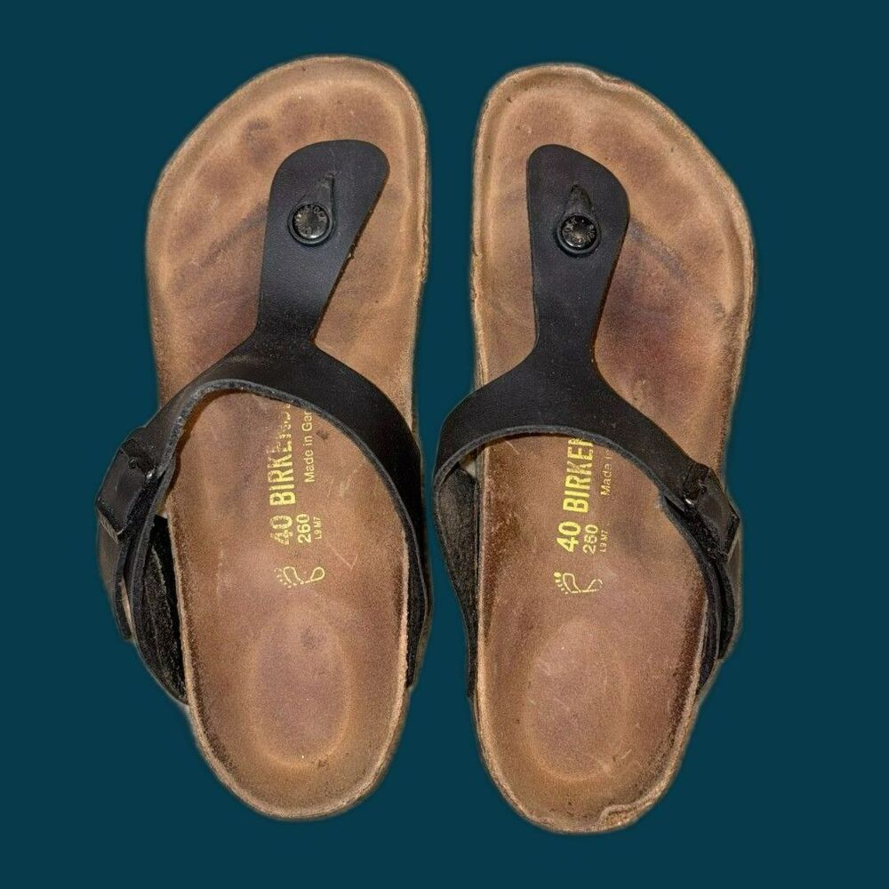 Birkenstock Gizeh Black Thong Sandals EU 40 Women’s 9–9.5